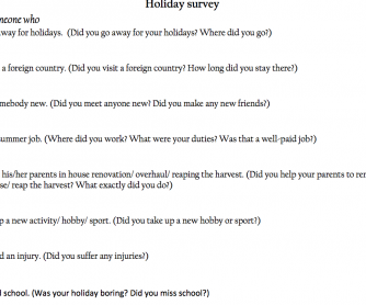 Holiday Survey