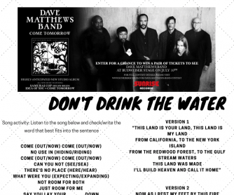 Don't Drink the Water, Song Activity - Part 1