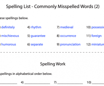 Commonly Misspelled Words 2