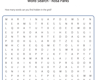 Word Search Activity - Rosa Parks