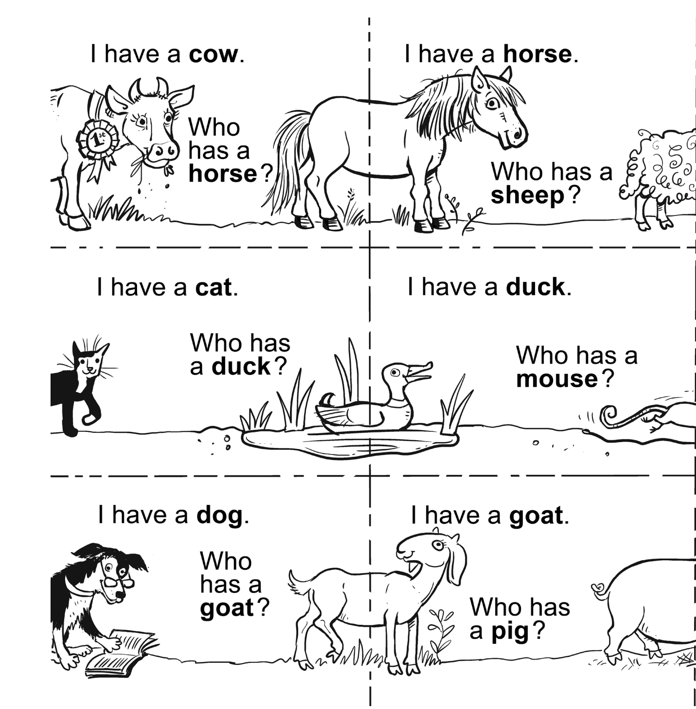 ESL Vocabulary Card Game - Farm & Wild Animals