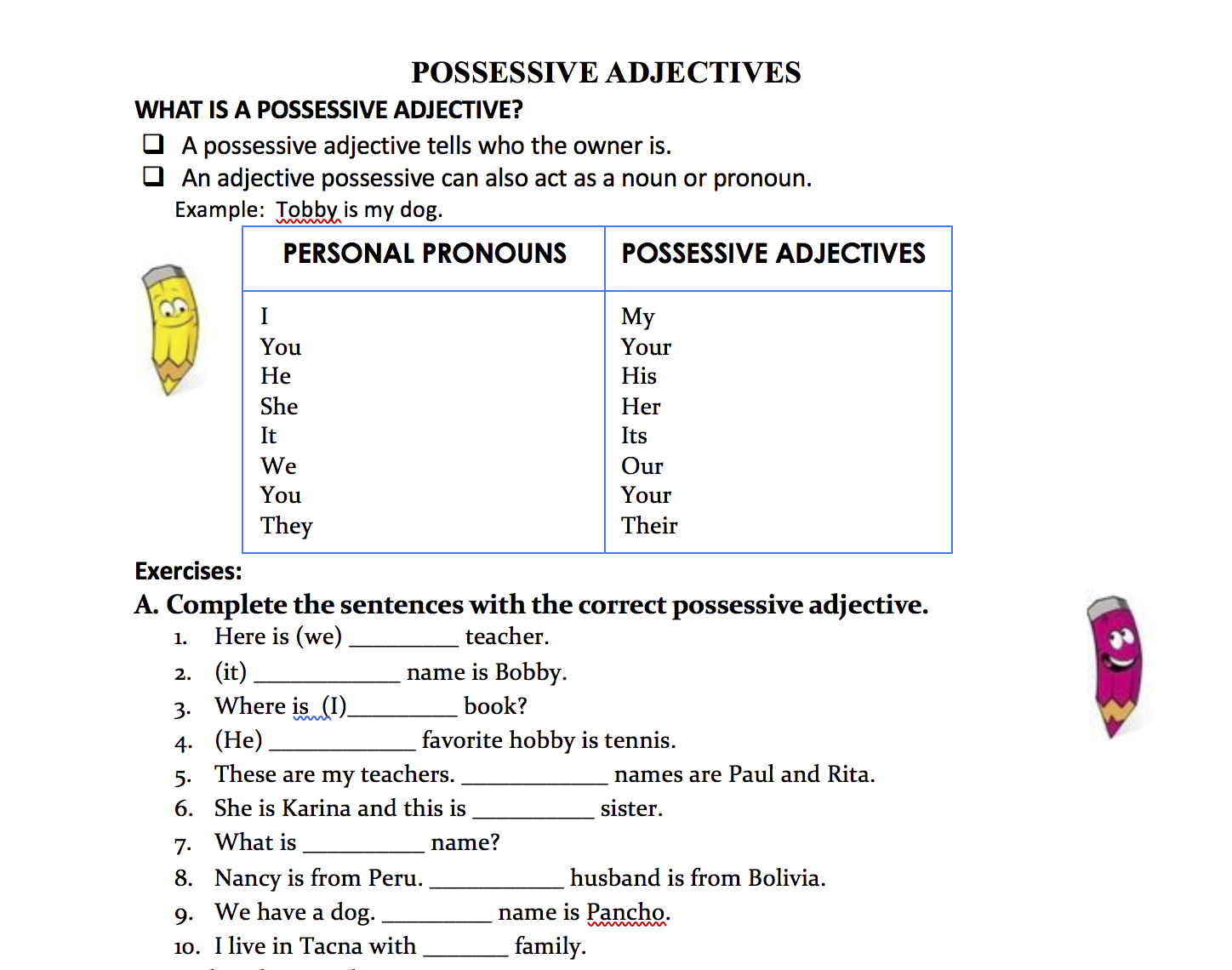 64 free possessive case worksheets