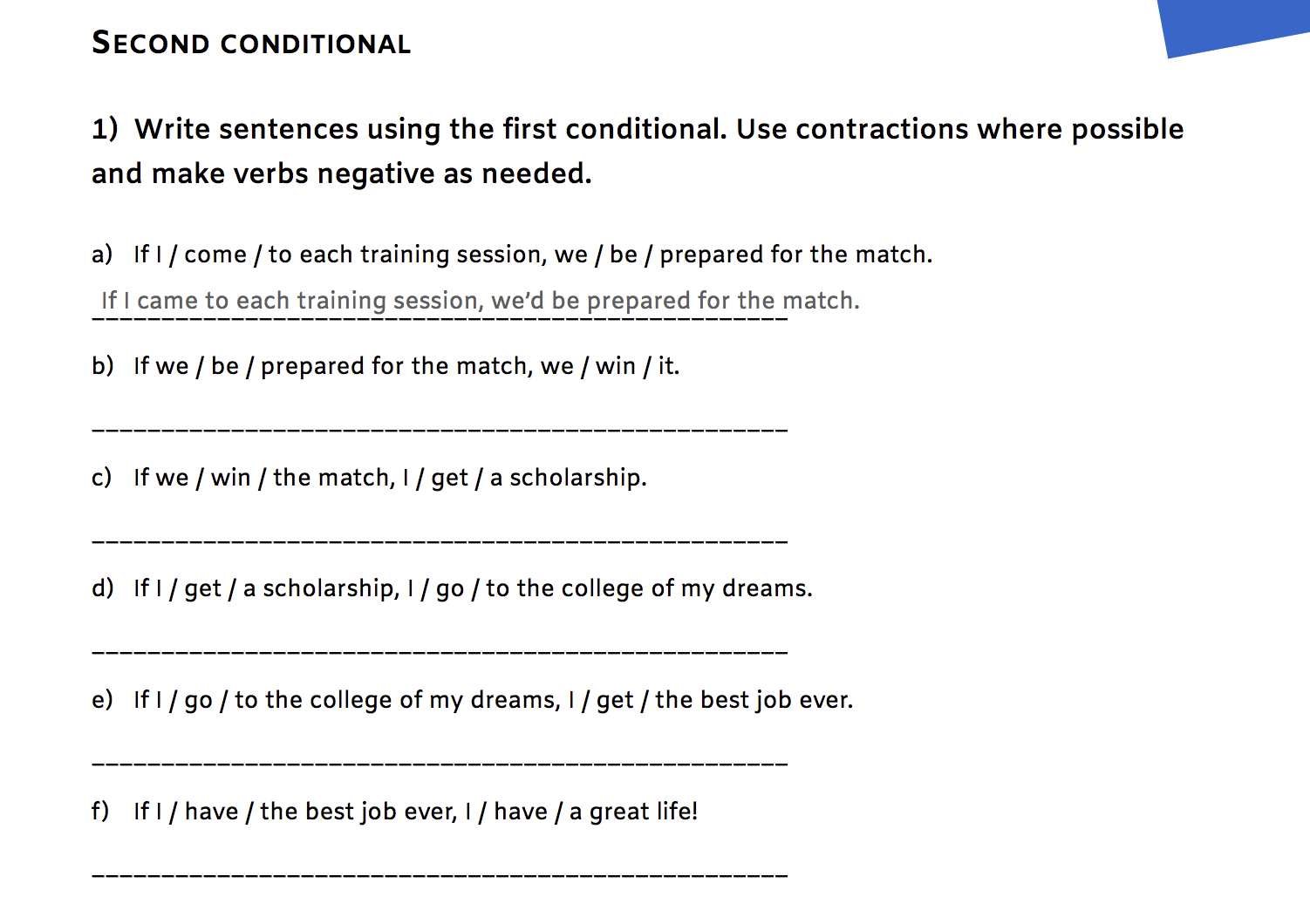 second conditional modal verbs exercises