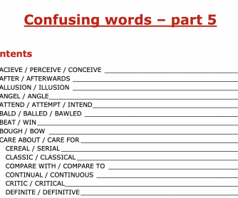 Confusing words - part 5