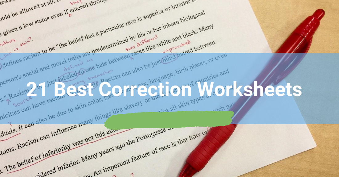 21 best correction worksheets