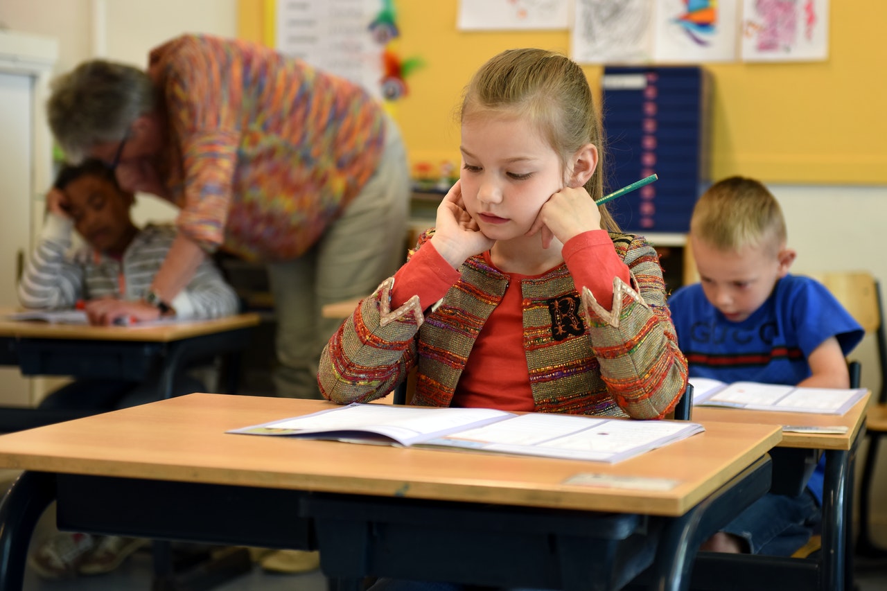 Student working on Classroom Vocabulary