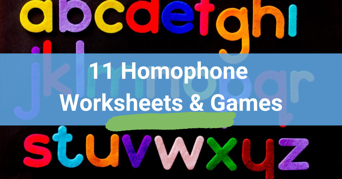 11 homophone worksheets games