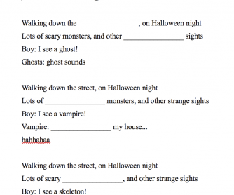 Halloween Night - Kids Song Fill in the Blank