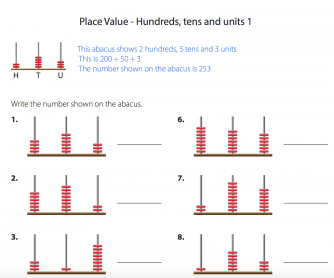 Place Value - Hundreds, Tens and Units (Reading an Abacus)
