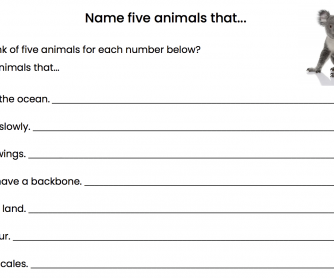Creative thinking - Name Five Animals That...