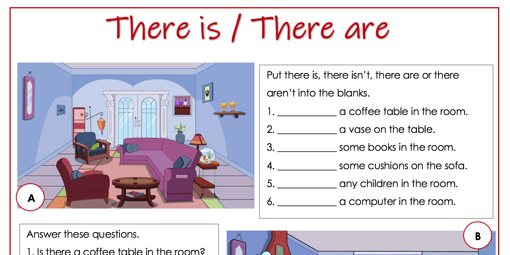 There is – There are With Regard To There Is There Are Worksheet