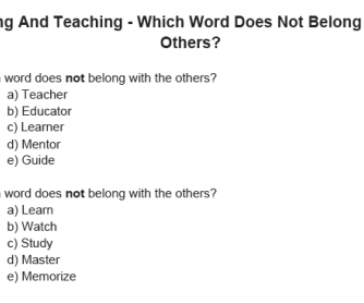 Learning And Teaching – Which Word Does Not Belong?