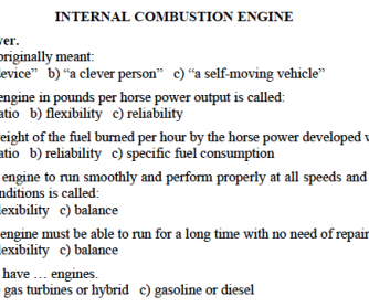 Learning about the Combustion Engine?