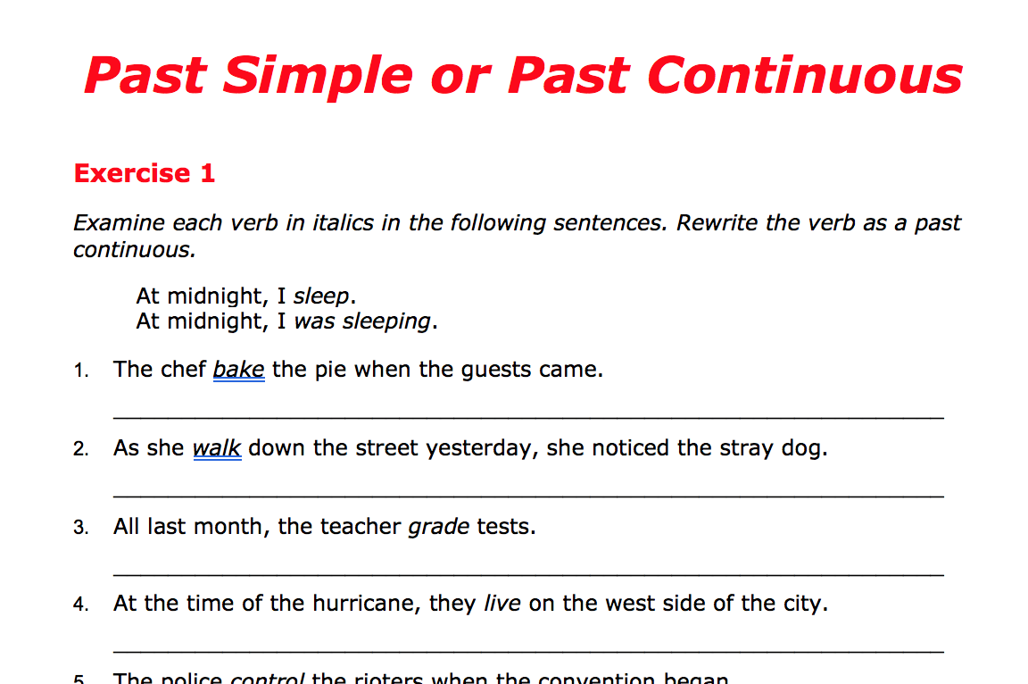 Llamada Convocar Vigilante Exercises Simple Past Vs Past Continuous Expandir Seguro Ego