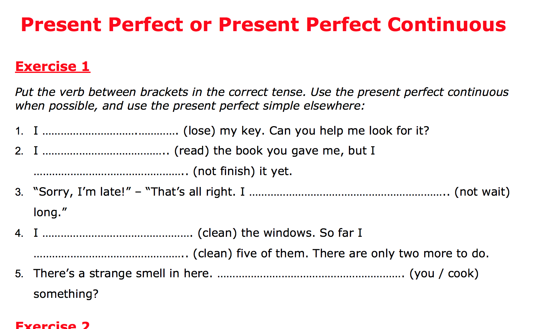 present-perfect-continuous-and-simple-exercises-best-games-walkthrough