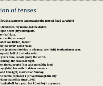 Revision of Tenses