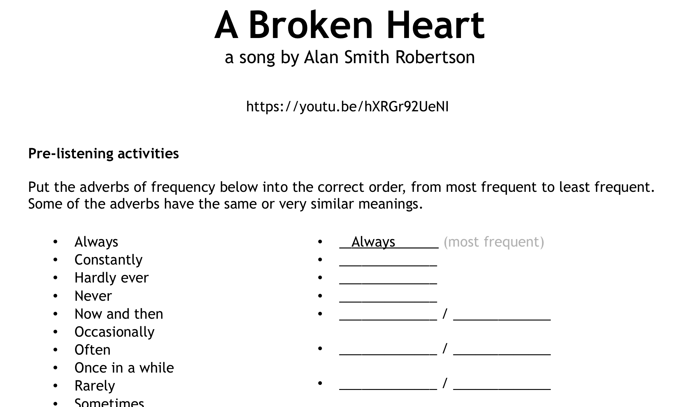 song-worksheet-a-broken-heart-adverbs-of-frequency