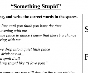 "Something Stupid" Song Worksheet