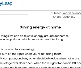 Saving energy at home