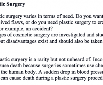 Disadvantages of Plastic Surgery