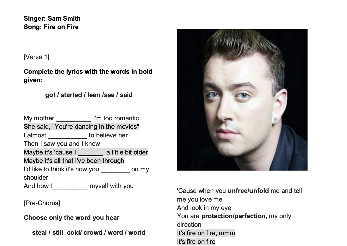 sam smith lay by your side in sign language