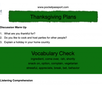 Thanksgiving Plans