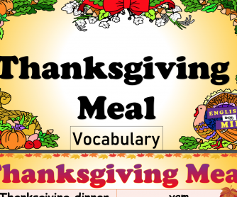 Thanksgiving Meal Flashcards