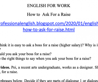 Business English – How to Ask for a Raise