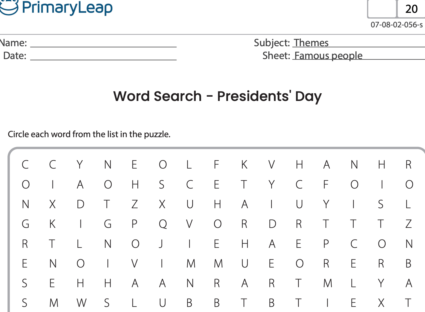 Presidents Day Word Search Activity Ethical Today