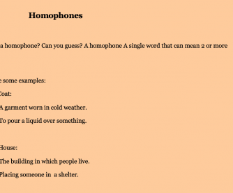 Working with Homophones