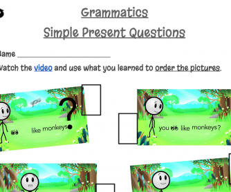Present Simple Question – Order Story Cards for Animation