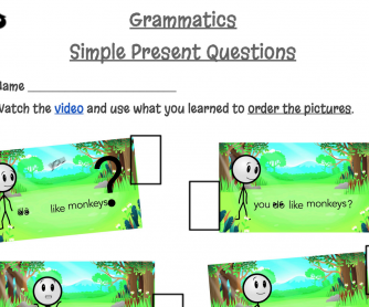 Present Simple Question  Order Story Cards for Animation