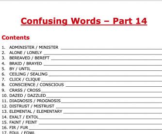 Confusing Words – Part 14