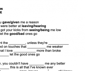Good Ones - Charli XCX Song Worksheet