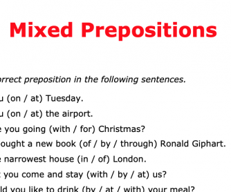 Mixed Prepositions