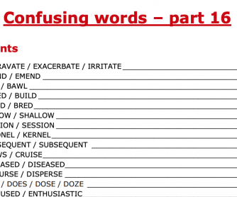 Confusing Words - Part 16