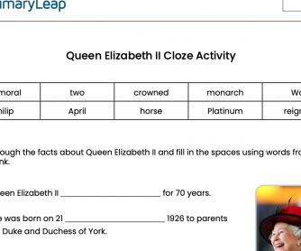 Queen Elizabeth II Cloze Activity