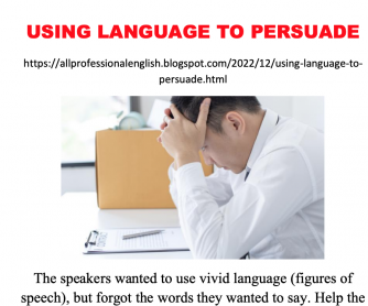 Quiz. USING LANGUAGE TO PERSUADE